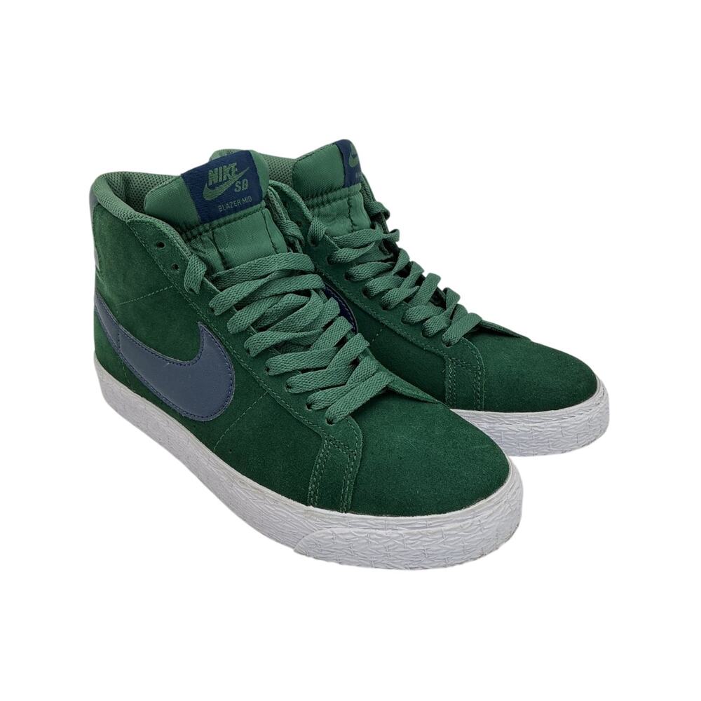 Nike Suede Green Sb Blazer Mid Sneakers Size 6 - Picture 2 of 7